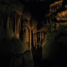 140 - Big stalactites in Mammoth Caves Kentucky. Longest caves in the world, over 400 miles of tunnels discovered so far...