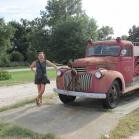 069 - Note, bullet holes in old fire truck