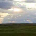136 - At last the sunset starts. There are numerous prairie dogs here all calling to each other
